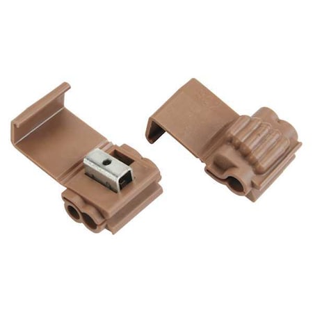 Insulation-Displacement Wire Connector, 10 AWG Max, 2 Port, Brown, Polypropylene Insulation, 600 V MPN:902