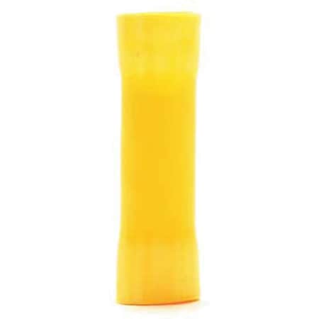 Butt Splice Wire Connector, 10 AWG Max, Yellow, Vinyl Insulation, 600 V, 25 PK MPN:BSV10Q