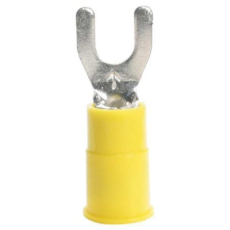 Fork Terminal, #10 Stud Size, 10 AWG, 1, 000 V, Vinyl Insulated, Yellow, Crimp Termination Only MPN:FV10-10Q