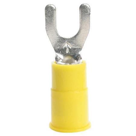 Fork Terminal, #8 Stud Size, 10 AWG, 1, 000 V, Vinyl Insulated, Yellow, Crimp Termination Only MPN:FV10-8Q