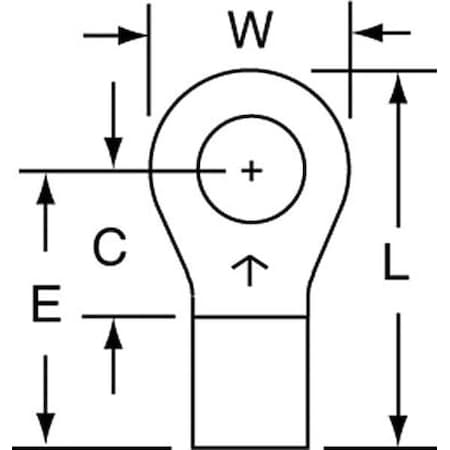 Ring Terminal, #10 Stud Size, 10 AWG, 1, 000 V, Bare Insulated, Bare, Crimp Termination Only, 500 PK MPN:M10-10RK