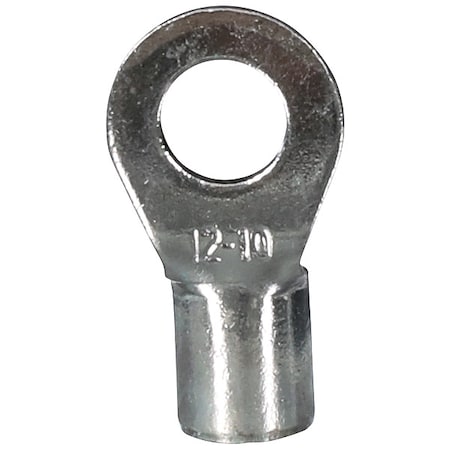 Ring Terminal, #10 Stud Size, 10 AWG, 1, 000 V, Bare Insulated, Bare, Crimp Termination Only, 50 PK MPN:M10-10RX