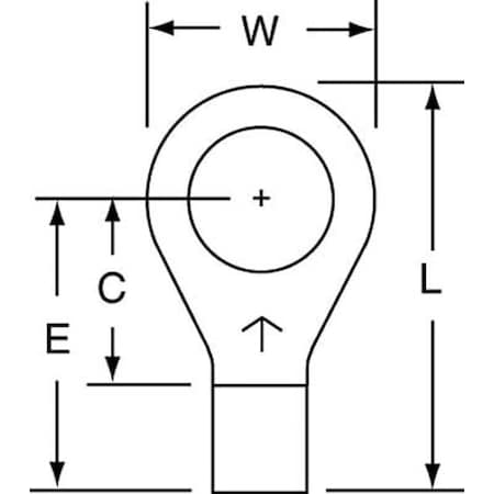 Ring Terminal, 3/8 in Stud Size, 10 AWG, 1, 000 V, Bare Insulated, Bare, Crimp Termination Only MPN:M10-38R/SK