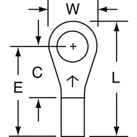 Ring Terminal, #10 Stud Size, 14 AWG, 1, 000 V, Bare Insulated, Bare, Crimp Termination Only MPN:M14-10R/LK