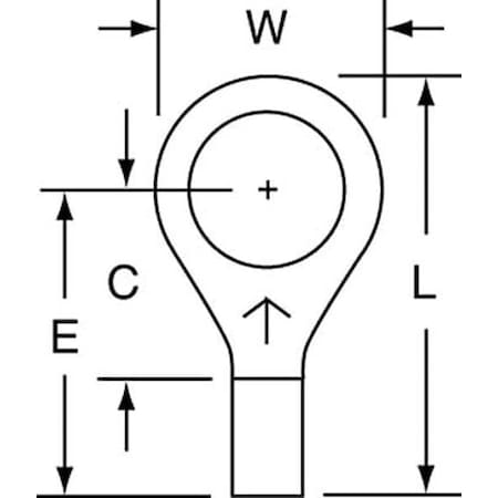 Ring Terminal, 5/16 in Stud Size, 14 AWG, 1, 000 V, Bare Insulated, Bare, Crimp Termination Only MPN:M14-516R/SK