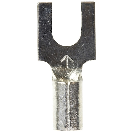 Fork Terminal, #6 Stud Size, 14 AWG, 600 V, Bare Insulated, Blue, Crimp Termination Only, 1000 PK MPN:M14-6FBK