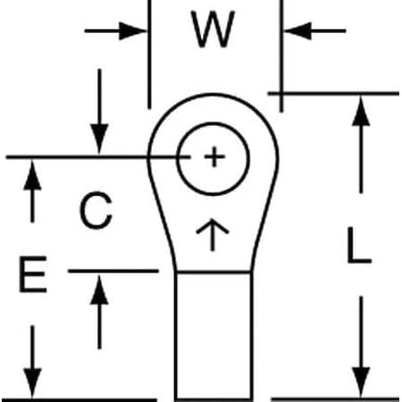 Ring Terminal, #6 Stud Size, 14 AWG, 1, 000 V, Bare Insulated, Bare, Crimp Termination Only, 1000 PK MPN:M14-6R/SK