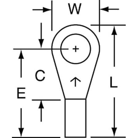 Ring Terminal, #10 Stud Size, 18 AWG, 1, 000 V, Bare Insulated, Bare, Crimp Termination Only MPN:M18-10R/LK