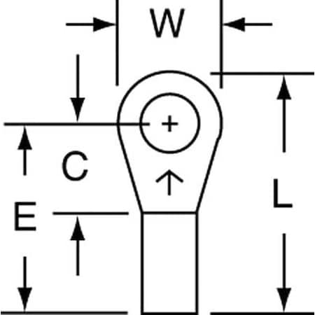 Ring Terminal, #6 Stud Size, 18 AWG, 1, 000 V, Bare Insulated, Bare, Crimp Termination Only, 1000 PK MPN:M18-6R/SK
