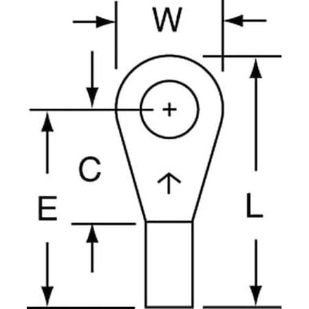 Ring Terminal, #8 Stud Size, 18 AWG, 1, 000 V, Bare Insulated, Bare, Crimp Termination Only, 1000 PK MPN:M18-8R/LK