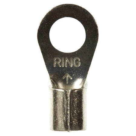 Ring Terminal, 1/4 in Stud Size, 8 AWG, 1, 000 V, Bare Insulated, Bare, Crimp Termination Only MPN:M8-14R/SX