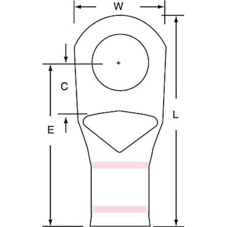 One-Hole Compression Lug, 1/0 AWG Max, 1/2 in Stud, Short Barrel, Copper, Pink, 100 PK MPN:MC1/0-12RX