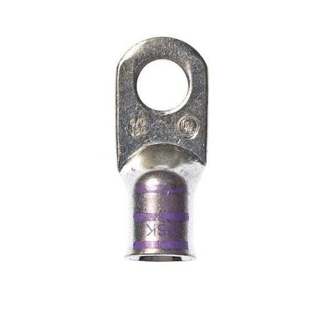 One-Hole Compression Lug, 4/0 AWG Max, 3/8 in Stud, Short Barrel, Copper, Purple, 60 PK MPN:MC4/0-38RX