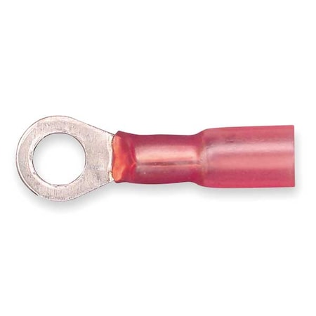 Ring Terminal, #10 Stud Size, 18 AWG, 600 V, Heat Shrink Insulated, Red, Crimp Termination Only MPN:MH18-10R/LX