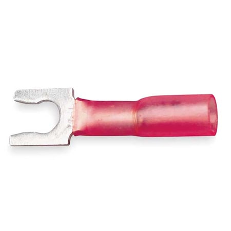 Fork Terminal, #6 Stud Size, 18 AWG, 600 V, Heat Shrink Insulated, Red, Crimp Termination Only MPN:MH18-6FLX