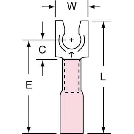 Fork Terminal, #8 Stud Size, 18 AWG, 600 V, Heat Shrink Insulated, Red, Crimp Termination Only MPN:MH18-8FLK