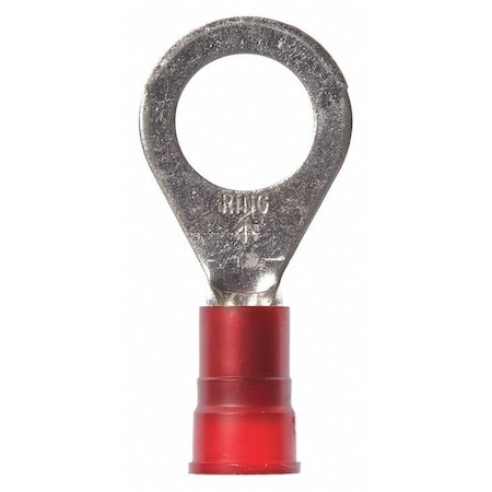 Ring Terminal, 1/4 in Stud Size, 8 AWG, 1, 000 V, Nylon Insulated, Red, Crimp Termination Only MPN:MN8-14R/SX