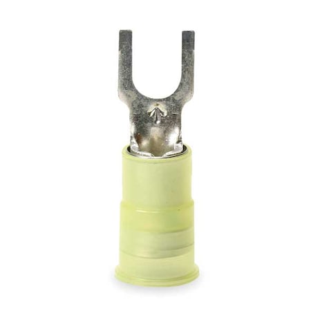 Fork Terminal, #10 Stud Size, 10 AWG, 600 V, Nylon Insulated, Yellow, Crimp Termination Only, 50 PK MPN:MNG10-10FBX