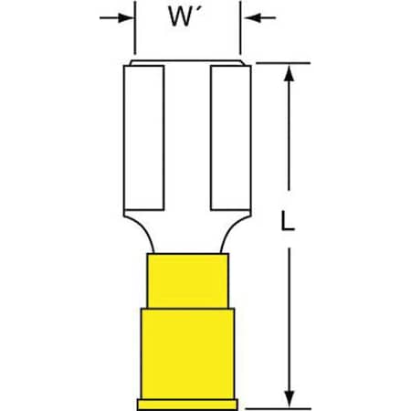 Female Disconnect, Yellow, 12-10AWG, PK500 MPN:MNG10-375DFK