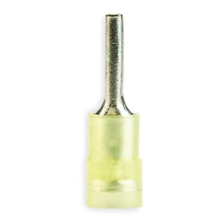 Pin Terminal, 10 AWG, 600 V, Nylon Insulated, Yellow, Crimp Termination Only, 50 PK MPN:MNG10-55PX-A