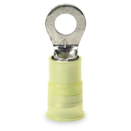 Ring Terminal, #6 Stud Size, 10 AWG, 1, 000 V, Nylon Insulated, Yellow, Crimp Termination Only MPN:MNG10-6RX