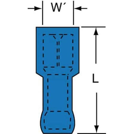 Female Disconnect, Blue, 16-14AWG, PK1000 MPN:MNG14-187DFIK