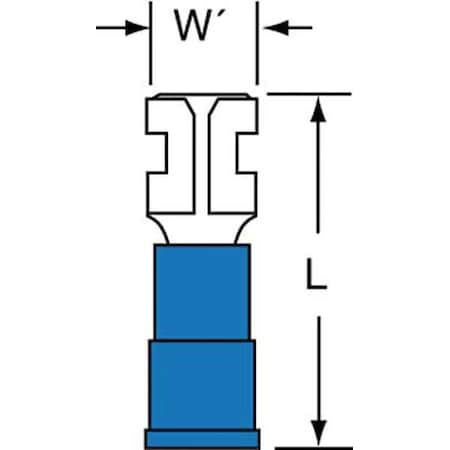 Female Disconnect, Blue, 16-14AWG, PK1000 MPN:MNG14-187DFK