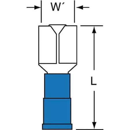 Female Disconnect, Blue, 16-14AWG, PK1000 MPN:MNG14-250DFK