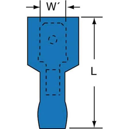 Male Disconnect, Blue, 16-14AWG, PK1000 MPN:MNG14-250DMIK