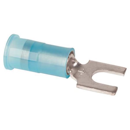 Fork Terminal, #6 Stud Size, 14 AWG, 600 V, Nylon Insulated, Blue, Crimp Termination Only, 100 PK MPN:MNG14-6FBX