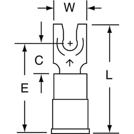 Fork Terminal, #6 Stud Size, 14 AWG, 600 V, Nylon Insulated, Blue, Crimp Termination Only, 1000 PK MPN:MNG14-6FLK
