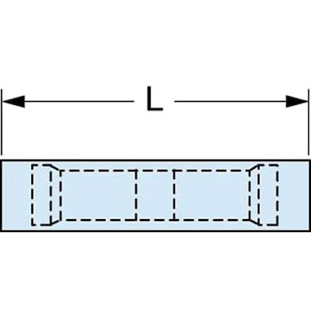 Butt Splice Wire Connector, 14 AWG Max, Blue, Nylon Insulation, 600 V, 1000 PK MPN:MNG14BCK
