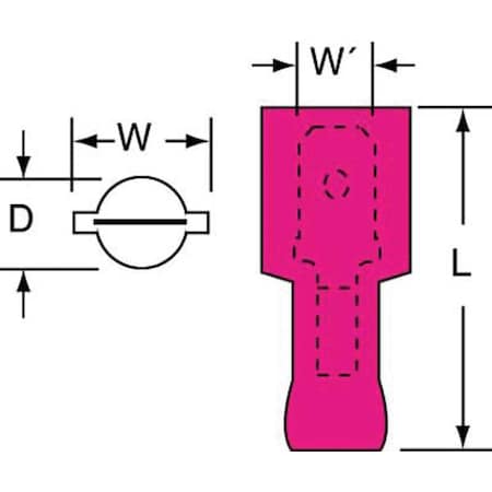 Male Disconnect, Red, 22-18AWG, PK1000 MPN:MNG18-187DMIK