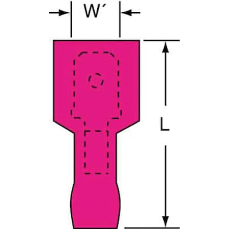 Male Disconnect, Red, 22-18AWG, PK1000 MPN:MNG18-250DMIK