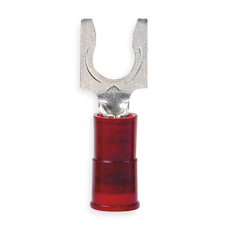 Fork Terminal, #6 Stud Size, 18 AWG, 600 V, Nylon Insulated, Red, Crimp Termination Only, 100 PK MPN:MNG18-6FBX