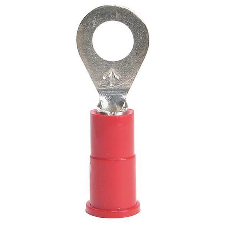 Ring Terminal, #6 Stud Size, 18 AWG, 1, 000 V, Nylon Insulated, Red, Crimp Termination Only, 100 PK MPN:MNG18-6R/SX