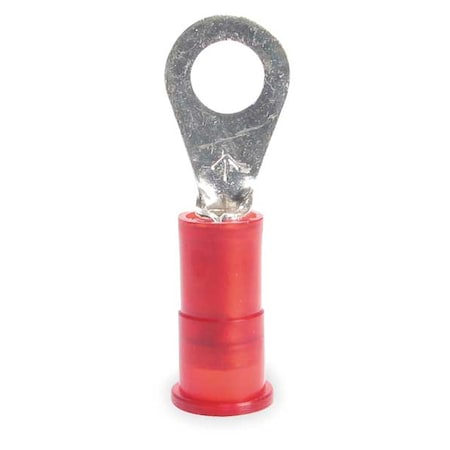 Ring Terminal, #8 Stud Size, 18 AWG, 1, 000 V, Nylon Insulated, Red, Crimp Termination Only, 100 PK MPN:MNG18-8R/LX