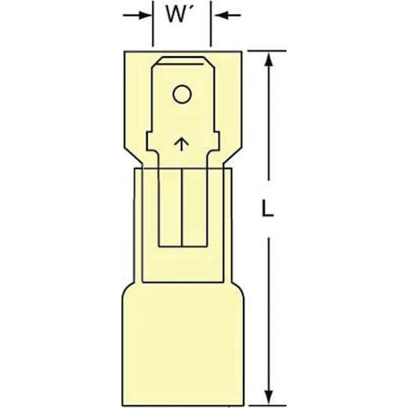 Male Disconnect, Yellow, 12-10AWG, PK250 MPN:MNHU10-250DMIK