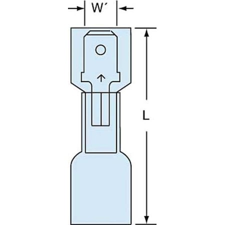 WireDisconnect, Blu, Nylon/HeatShrnk, PK250 MPN:MNHU14-250DMIK