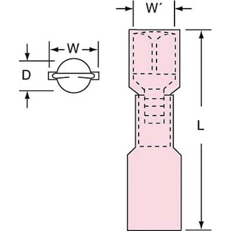 WireDisconnect, Rd, Nylonw/HeatShrnk, PK250 MPN:MNHU18-250DFIK