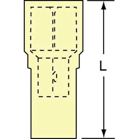 Female Disconnect, Yellow, 12to10AWG, PK500 MPN:MNI10-250DFIK