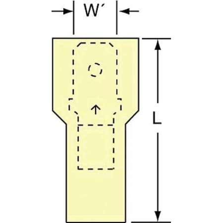 Male Disconnect, Yellow, 12 to 10AWG, PK500 MPN:MNU10-250DMIK