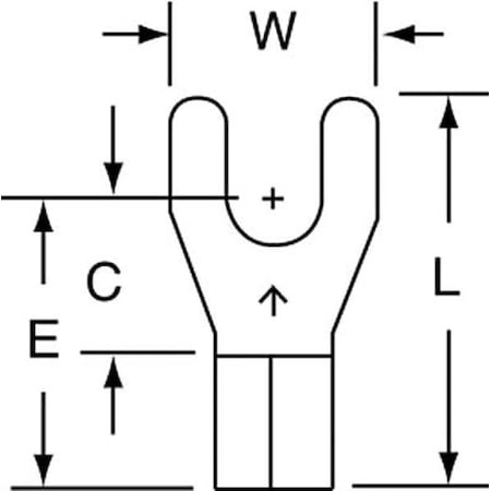 Fork Terminal, #10 Stud Size, 10 AWG, 600 V, Bare Insulated, Bare, Crimp Termination Only, 500 PK MPN:MU10-10FHTK