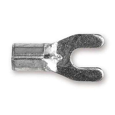 Fork Terminal, #10 Stud Size, 10 AWG, 600 V, Bare Insulated, Bare, Crimp Termination Only, 500 PK MPN:MU10-10FK