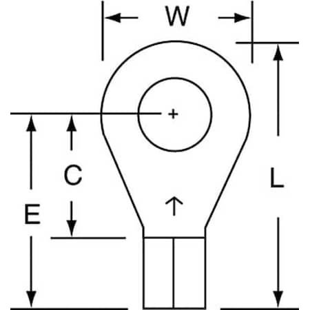 Ring Terminal, 1/4 in Stud Size, 10 AWG, 600 V, Bare Insulated, Bare, Crimp Termination Only MPN:MU10-14R/SK