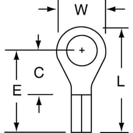 Ring Terminal, #10 Stud Size, 14 AWG, 600 V, Bare Insulated, Bare, Crimp Termination Only, 1000 PK MPN:MU14-10RHTK