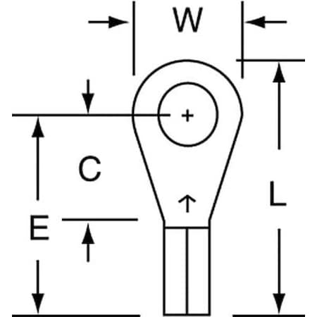 Ring Terminal, #8 Stud Size, 18 AWG, 600 V, Bare Insulated, Bare, Crimp Termination Only, 1000 PK MPN:MU18-8R/LK