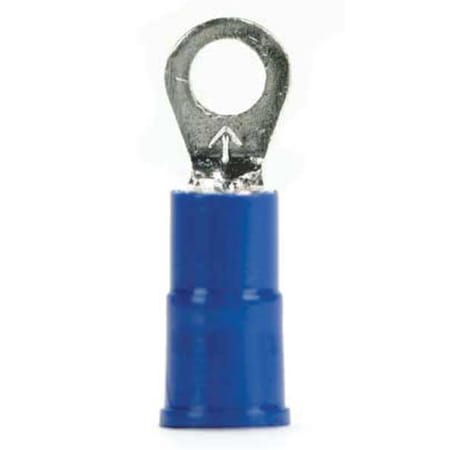 Ring Terminal, #6 Stud Size, 14 AWG, 600 V, Vinyl Insulated, Blue, Crimp Termination Only, 1000 PK MPN:MV14-6R/SK