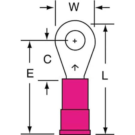 Ring Terminal, #8 Stud Size, 18 AWG, 600 V, Vinyl Insulated, Red, Crimp Termination Only, 1000 PK MPN:MV18-8R/LK