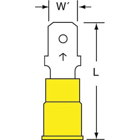 Male Disconnect, Yellow, 12-10AWG, PK500 MPN:MVU10-250DMK